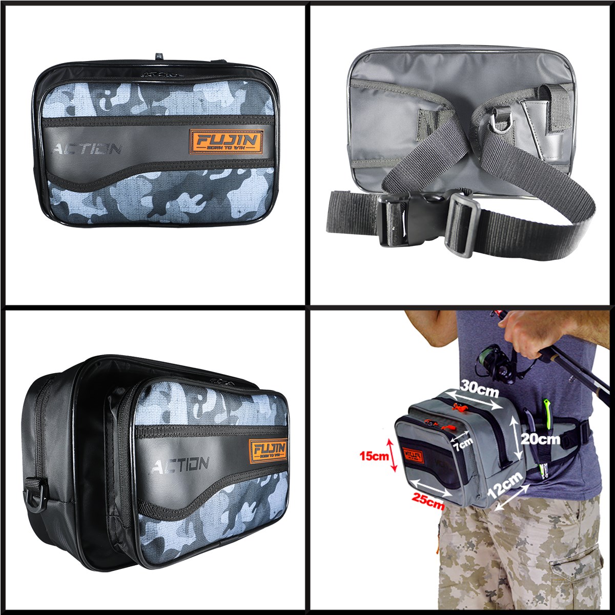 Fujin Action Bag Black Camo Spin & LRF Çantası