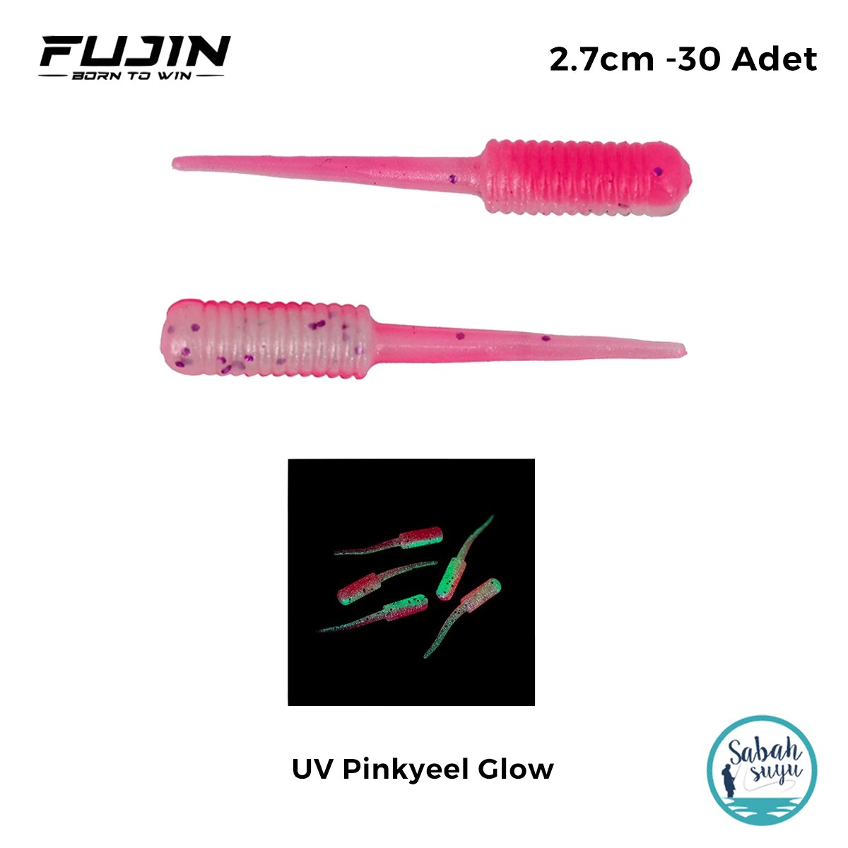 Fujin Baby Fry LRF Silikon 2.7 cm UV Pinkyeel Glow (30 Adet)