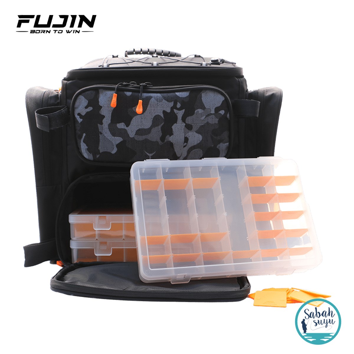 Fujin Black Camo Back Pack - Balıkçı Sırt Çantası