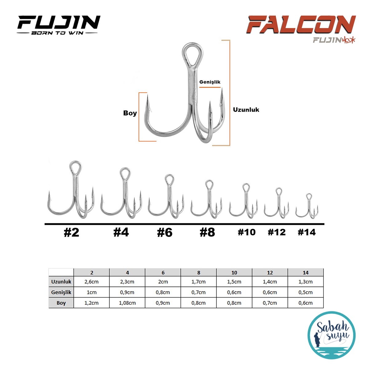 Fujin Falcon Super Anti Rust Üçlü İğne #6 (6 Adet)