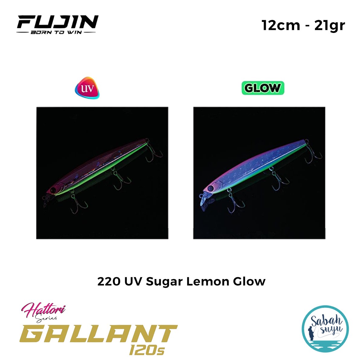 Fujin Gallant 120S 12cm 21gr Maket Balık 220 UV Sugar Lemon Glow