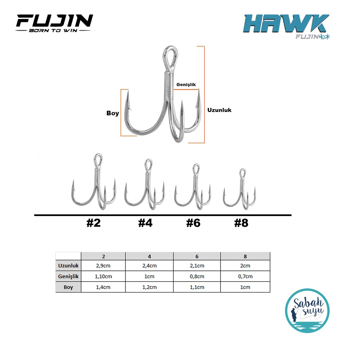 Fujin Hawk Super Anti Rust Üçlü İğne #4 (6 Adet)