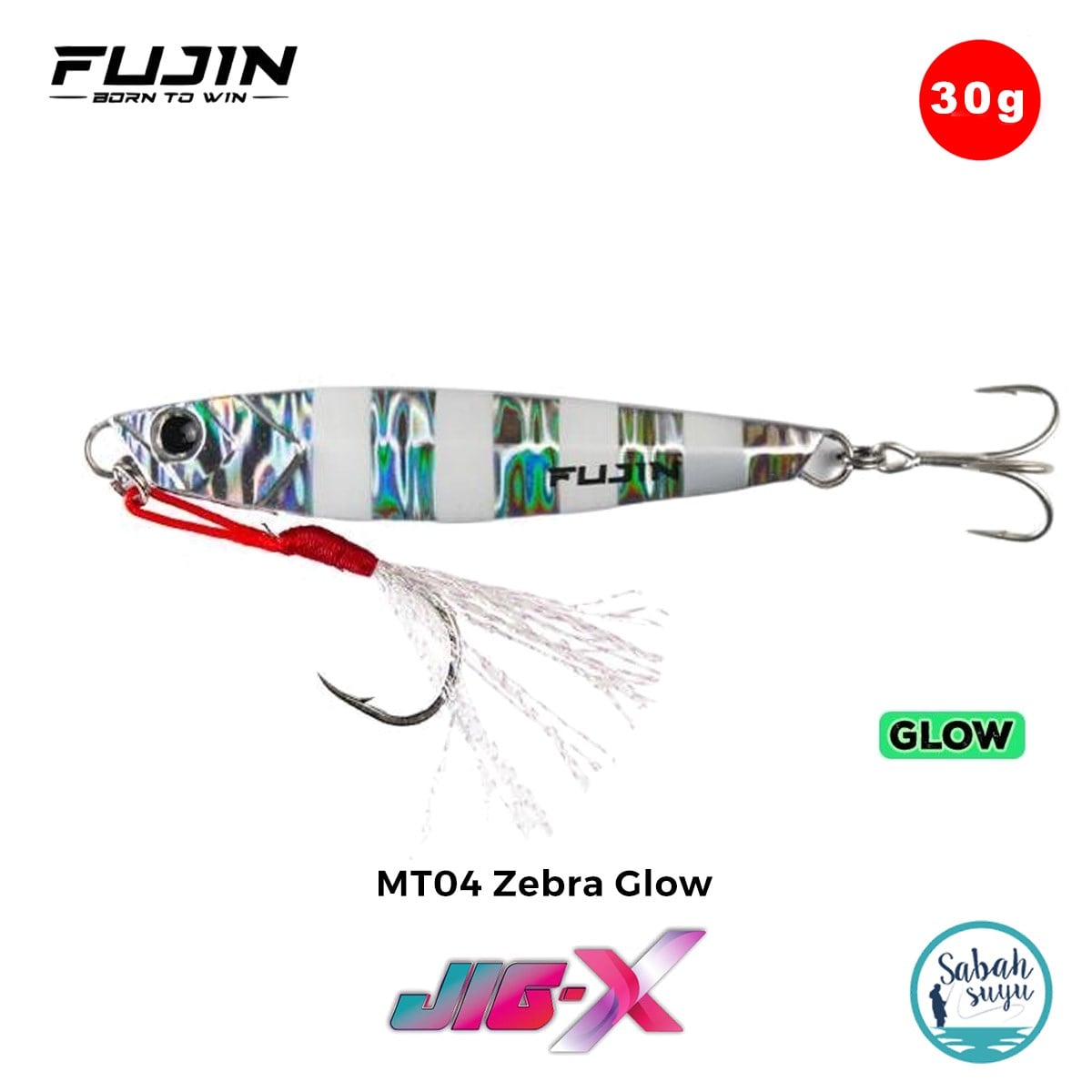 Fujin Jig-X 30gr 7cm Jig Yem MT04 Zebra Glow