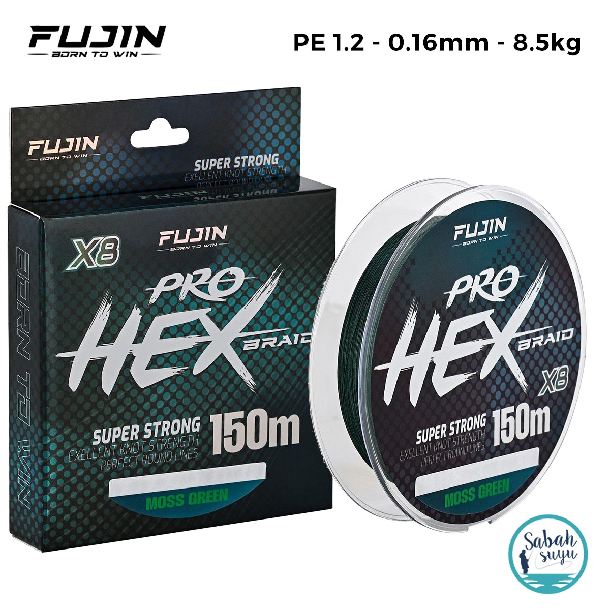 Fujin Pro Hex 8X İp Misina PE 1.2 0.16mm 8.5kg 150mt Moss Green