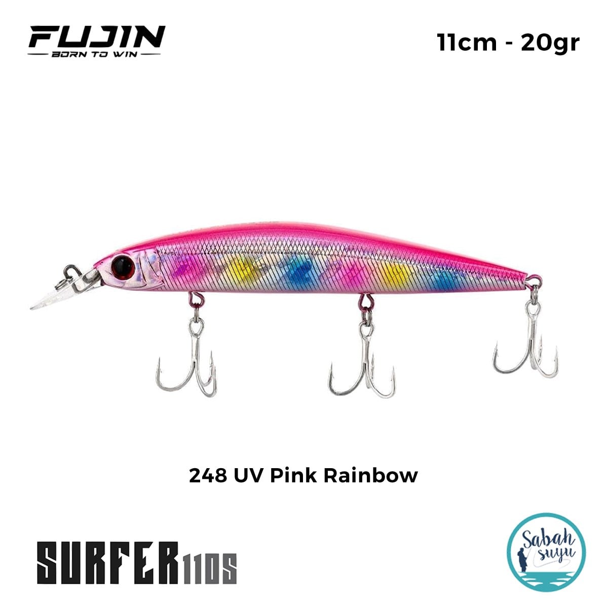Fujin Surfer 110S 11cm 20gr Maket Balık 248 UV Pink Rainbow