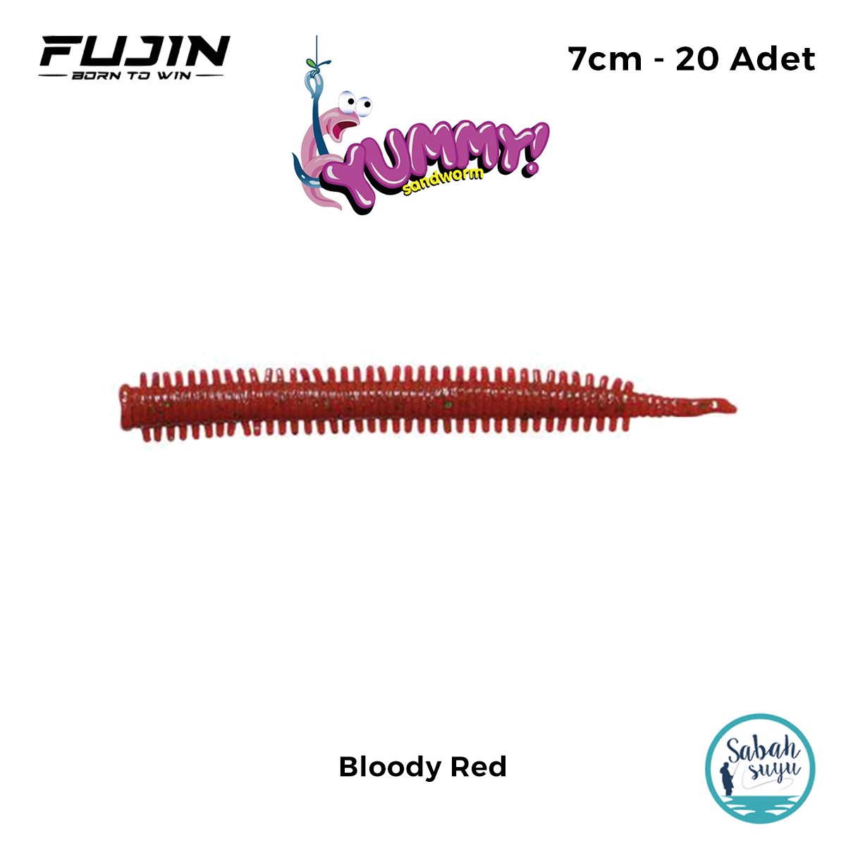 Fujin Yummy Sandworm LRF Silikon 7 cm Bloody Red (20 Adet)
