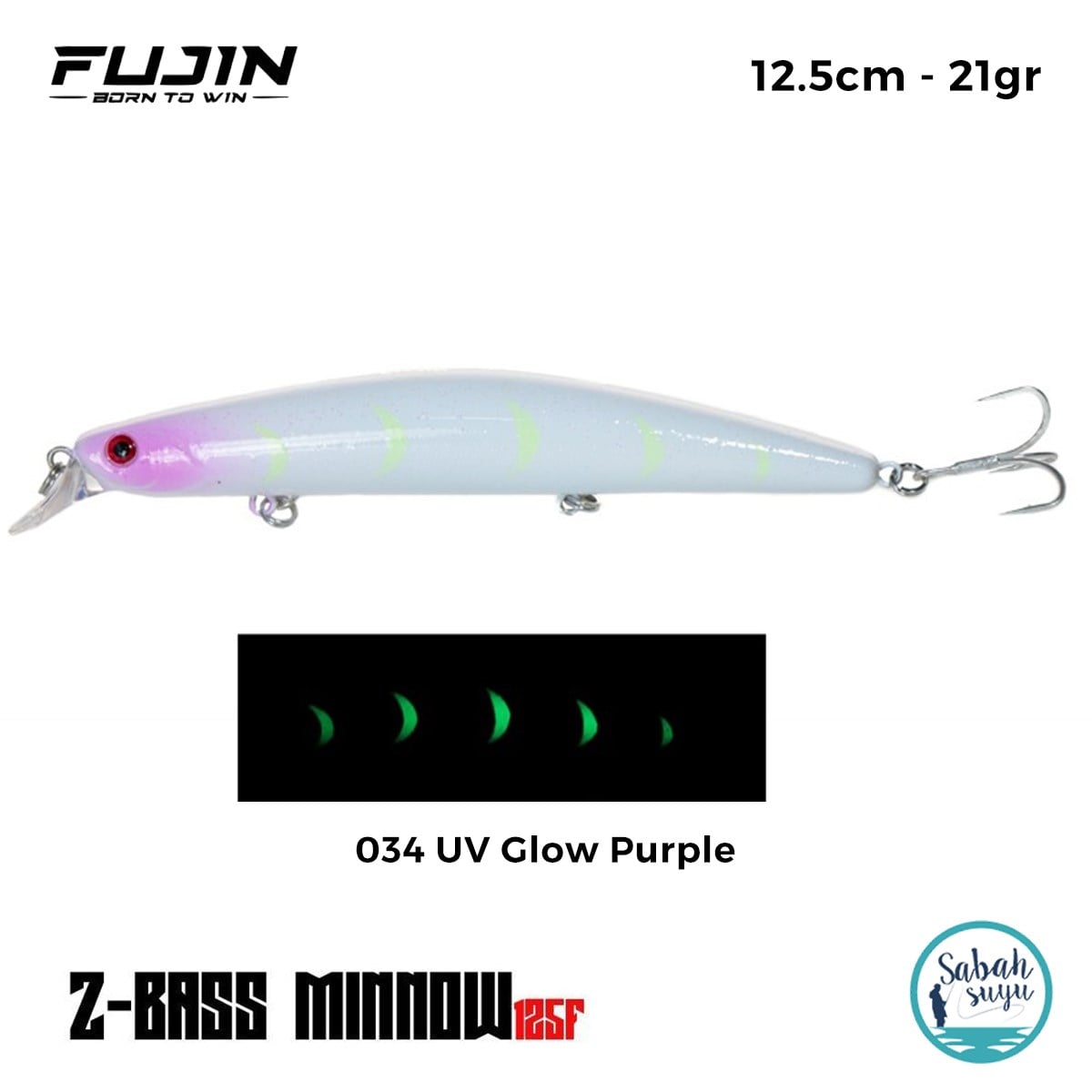 Fujin Z-Bass Minnow 125F 12.5cm 21gr #034 Glow Purple Maket Balık