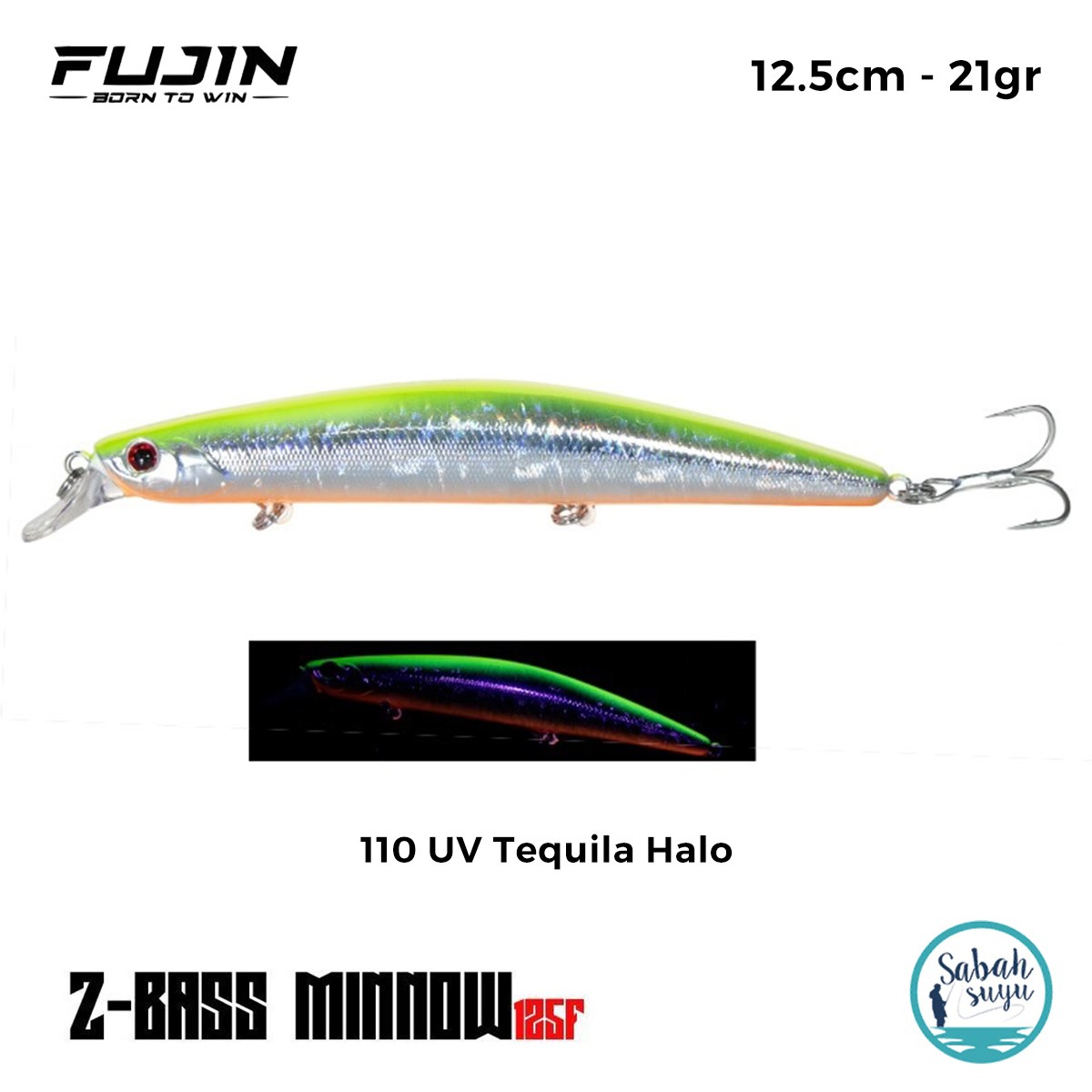 Fujin Z-Bass Minnow 125F 12.5cm 21gr #110 Tequila Halo Maket Balık