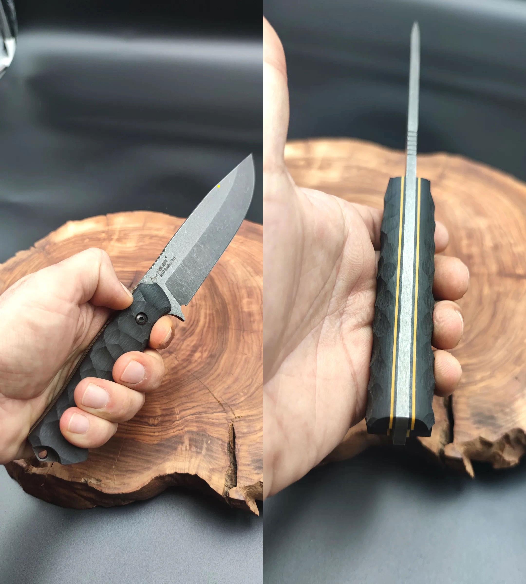 Hawk Knife N690 P/Ç Bushcraft Bıçak 25cm + Deri Kılıf