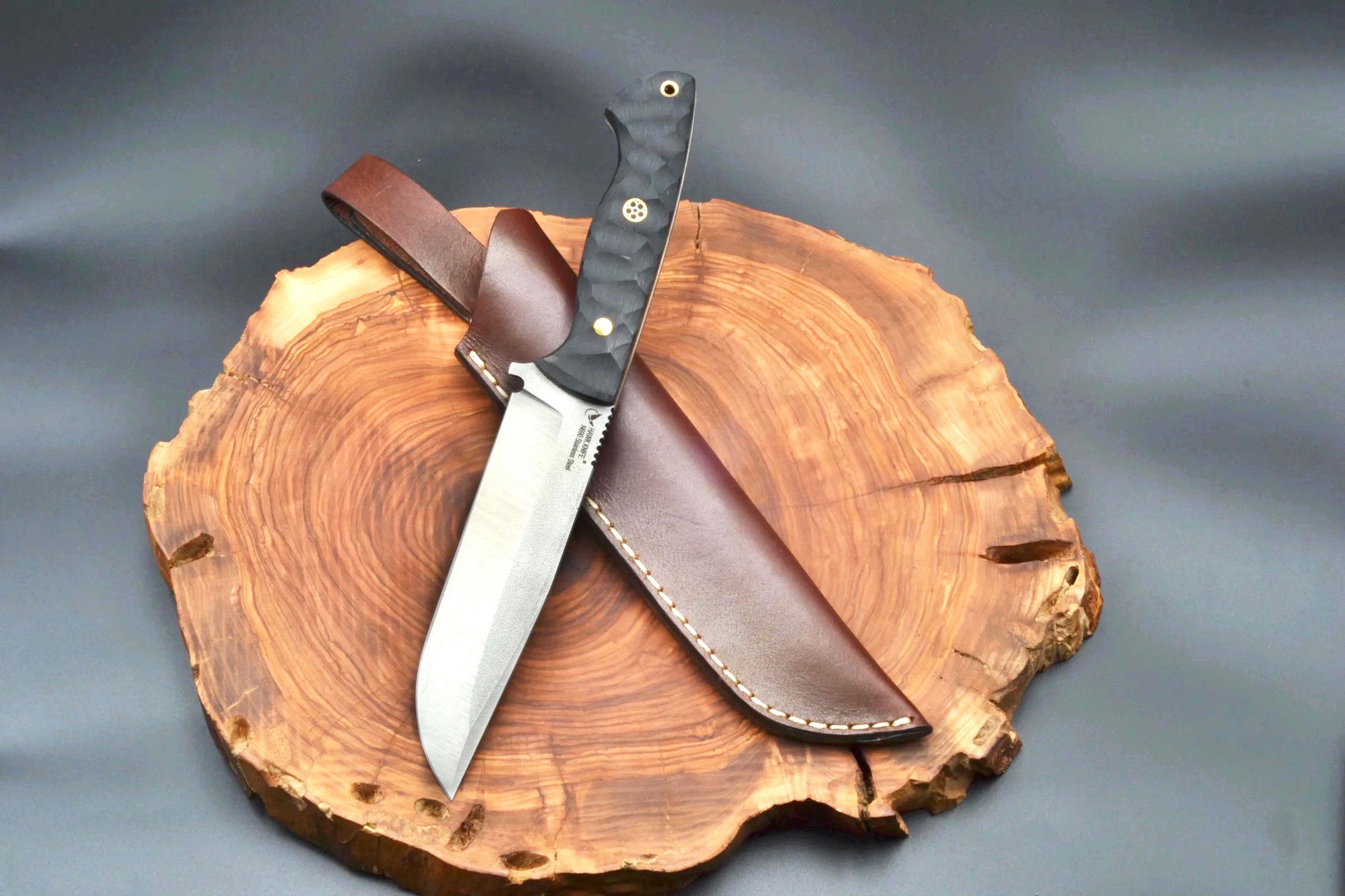 Hawk Knife N690 P/Ç DP Avcı Bıçak 27cm 4.2mm + Deri Kılıf