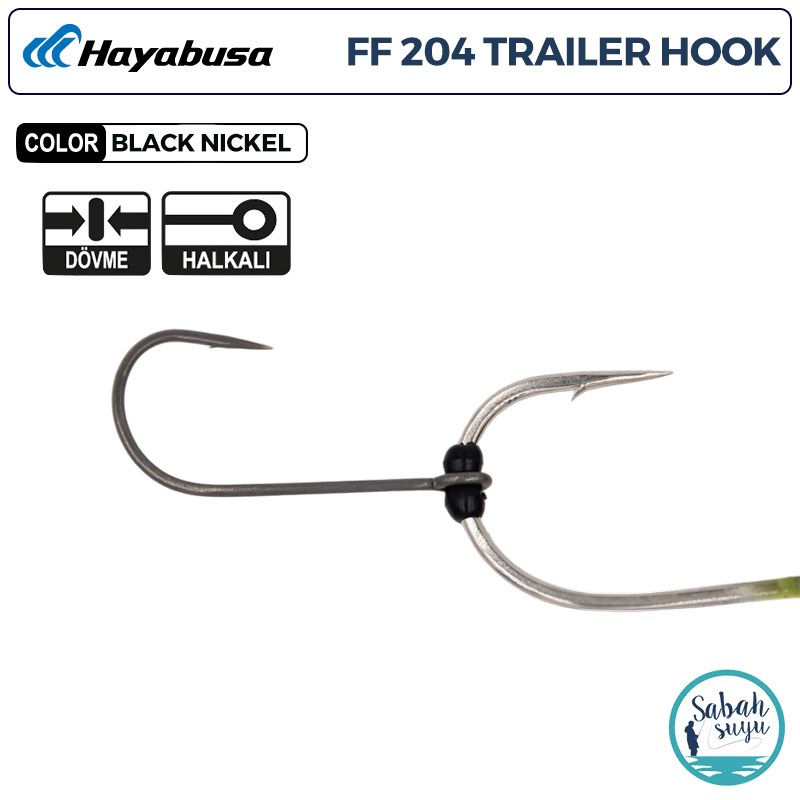 Hayabusa FF 204 T.N Trailer Delikli Tekli İğne Teflon Siyah #1/0 (6 Adet)