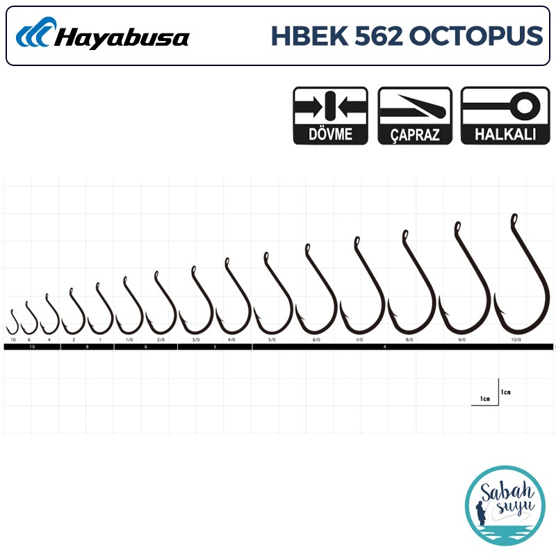 Hayabusa HBEK 562 Octopus Delikli İğne Siyah #1/0 (6 Adet)