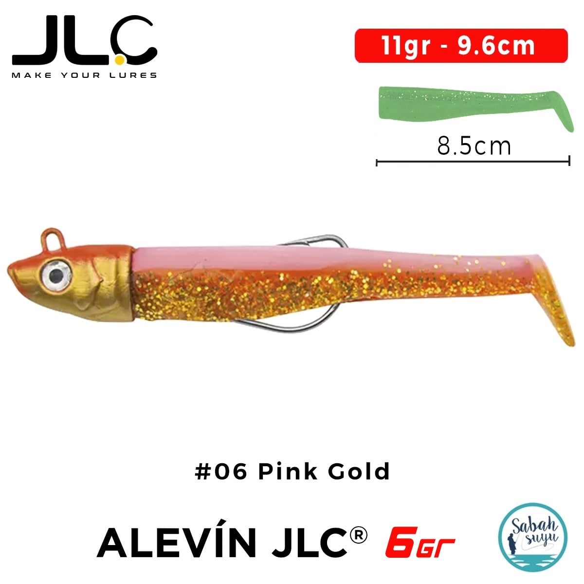 JLC Alevin Set 11gr 9.6cm #06 Pink Gold Silikon Balık