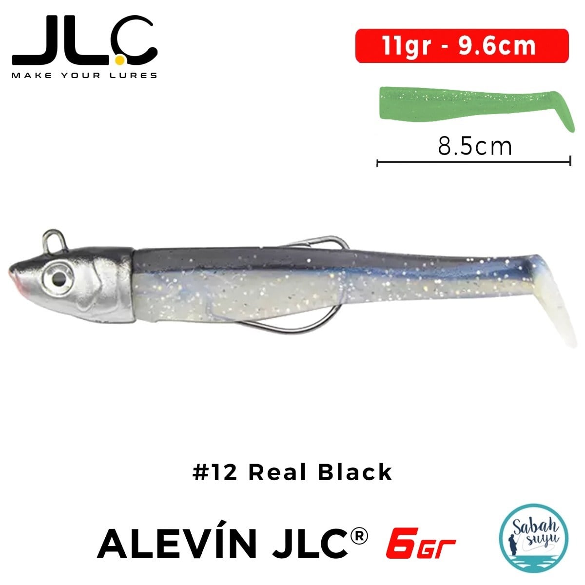 JLC Alevin Set 11gr 9.6cm #12 Real Black Silikon Balık