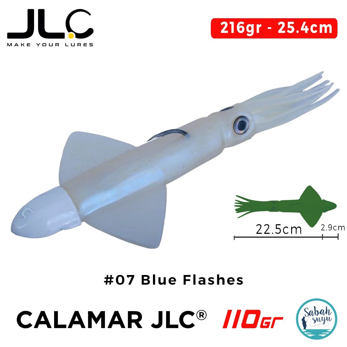 JLC Calamar 110 Set 25.4cm 216gr #07 Blue Flashes Silikon Kalamar