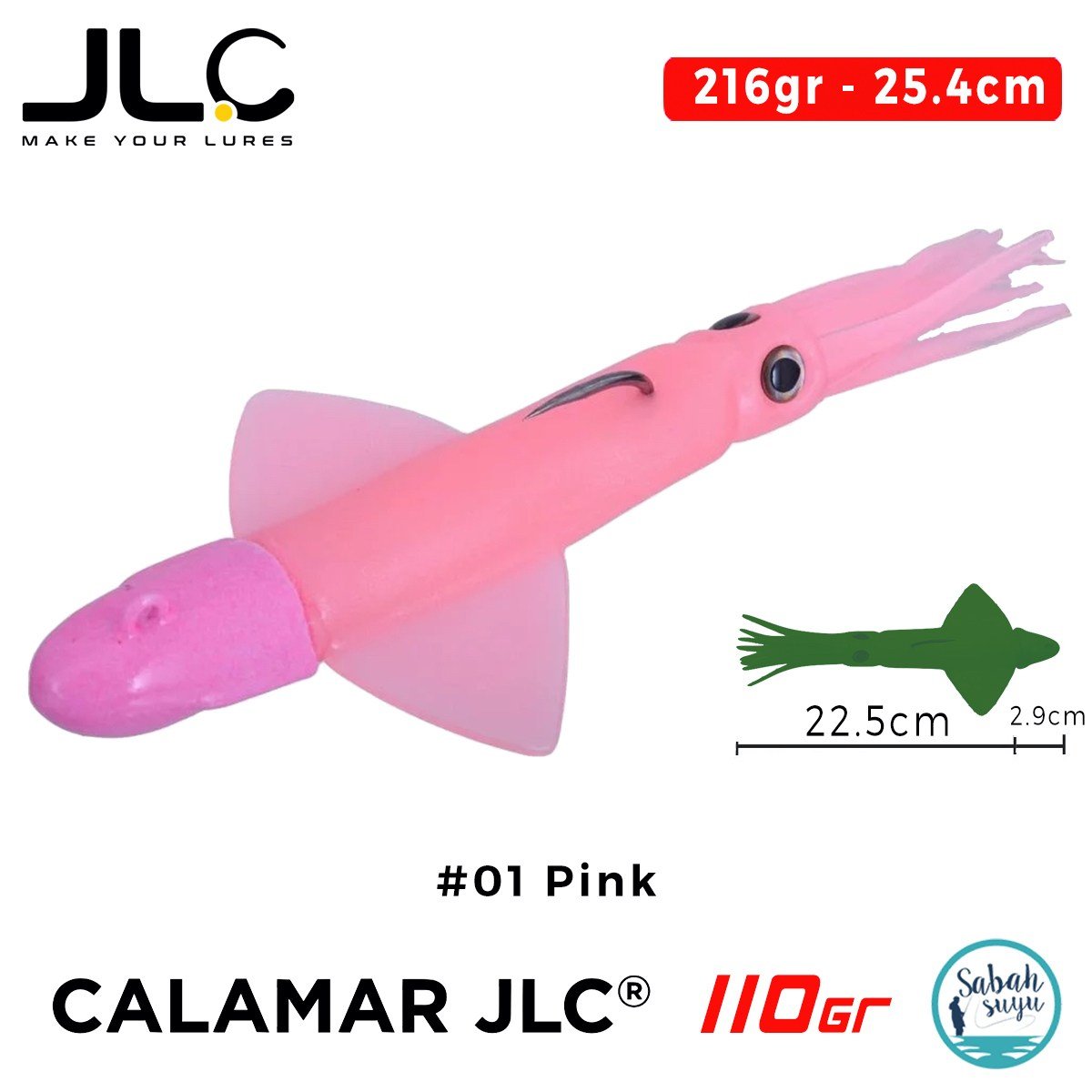 JLC Calamar 110 Set 25.4cm 216gr #01 Pink Silikon Kalamar