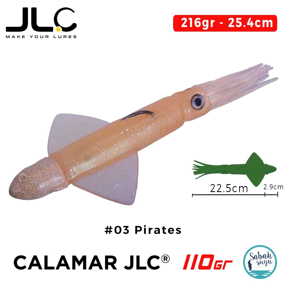 JLC Calamar 110 Set 25.4cm 216gr #03 Pirates Silikon Kalamar