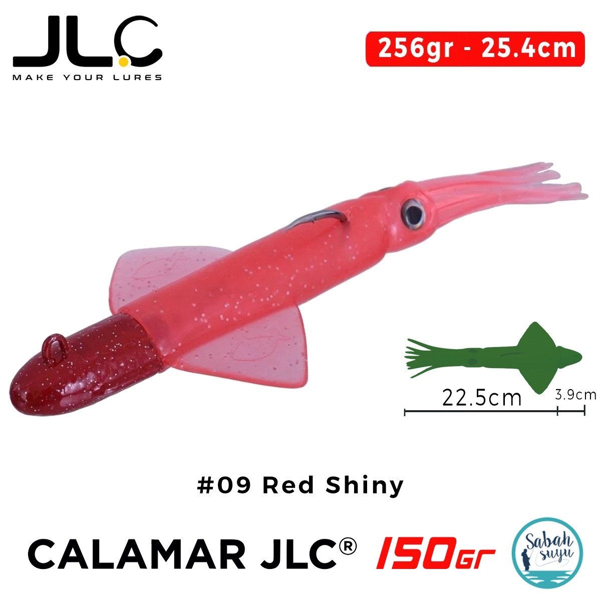 JLC Calamar 150 Set 26.4cm 256gr #09 Red Shiny Silikon Kalamar