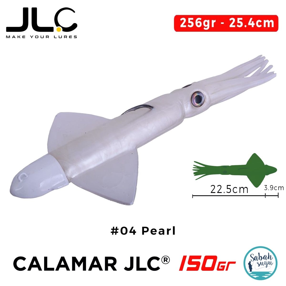 JLC Calamar 150 Set 26.4cm 256gr #04 Pearl Silikon Kalamar
