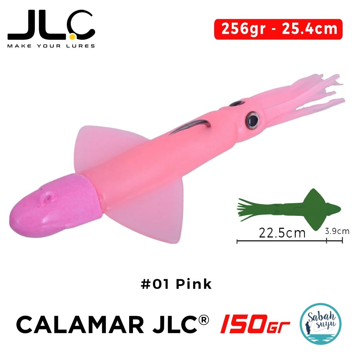 JLC Calamar 150 Set 26.4cm 256gr #01 Pink Silikon Kalamar