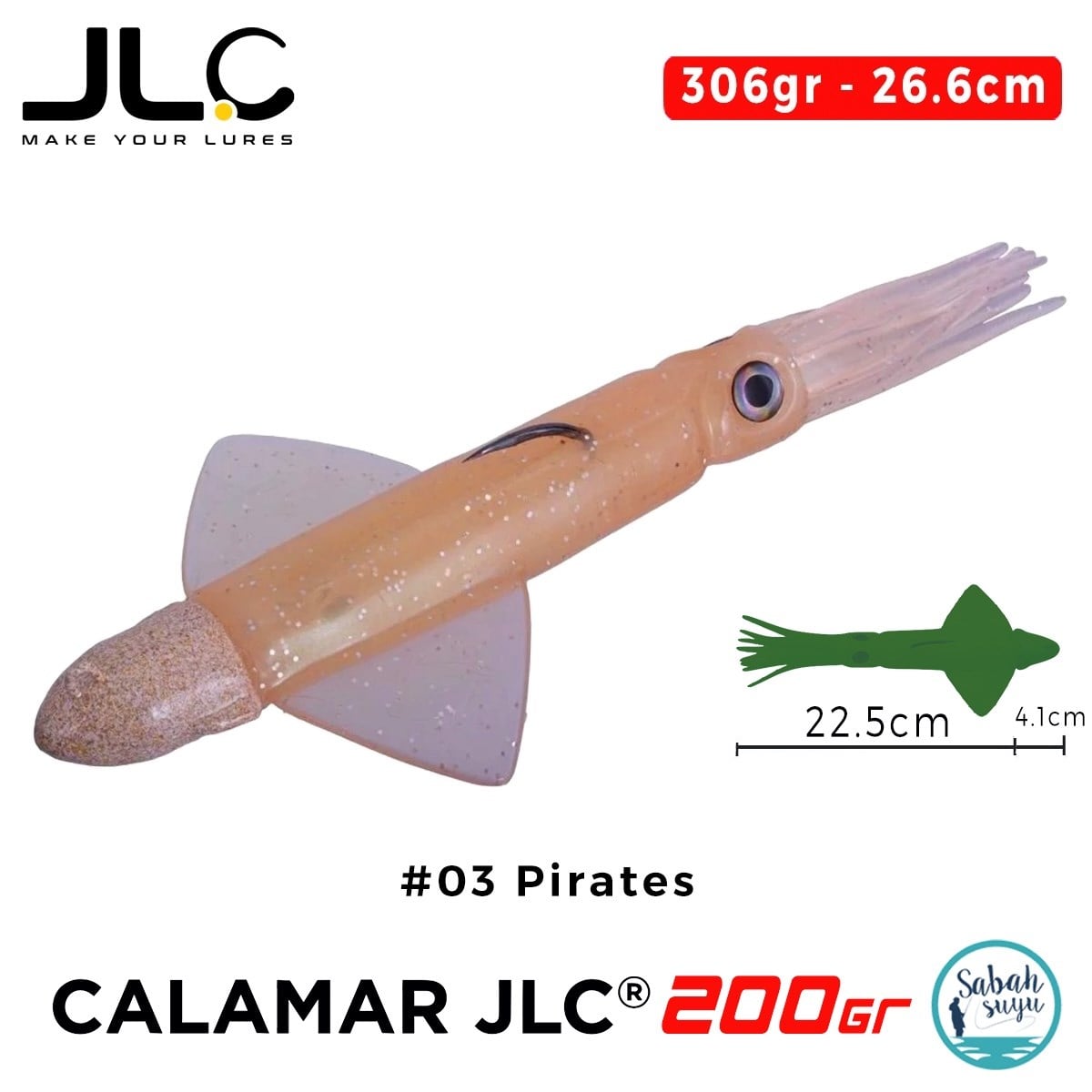 JLC Calamar 200 Set 26.6cm 306gr #03 Pirates Silikon Kalamar