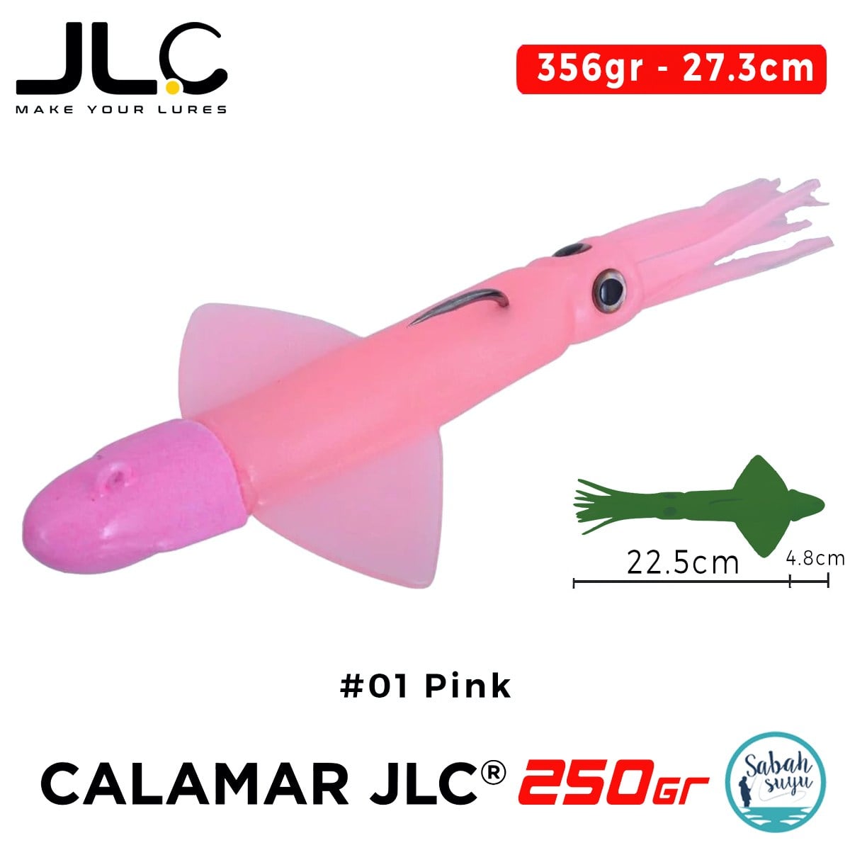 JLC Calamar 250 Set 27.3cm 356gr #01 Pink Silikon Kalamar
