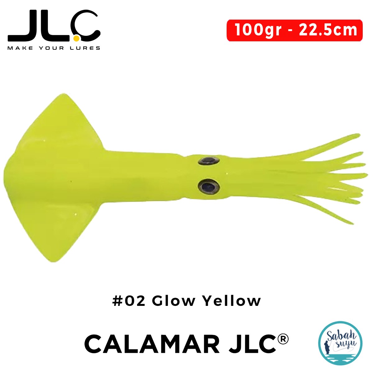 JLC Calamar Yedek Gövde 22.5cm 100gr #02 Glow Yellow Silikon Kalamar