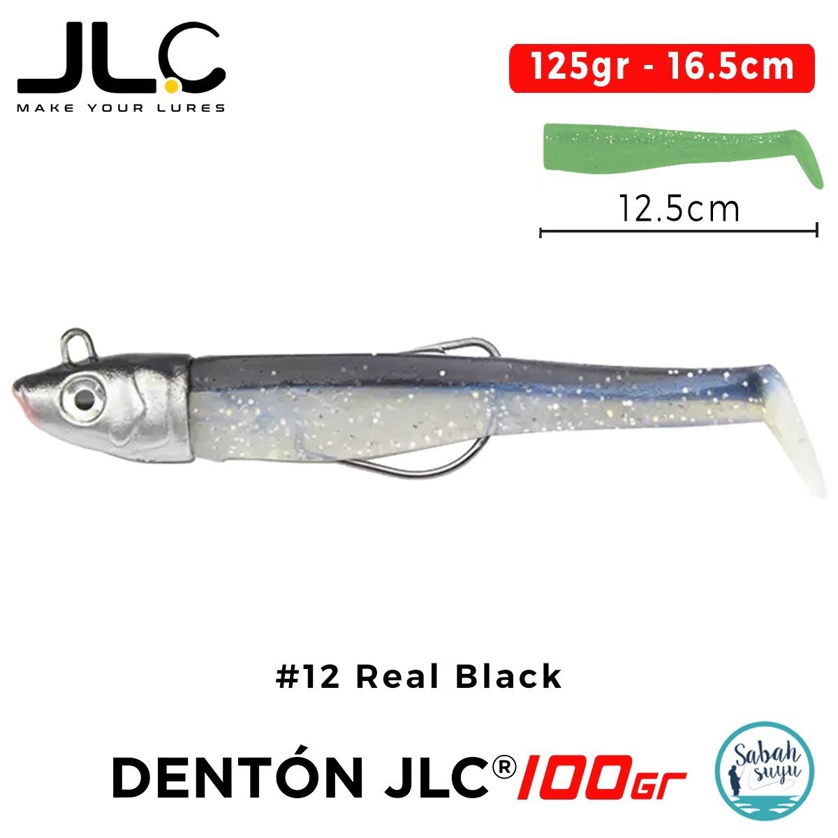 JLC Denton 100 Set 125gr 16.5cm #12 Real Black Silikon Balık