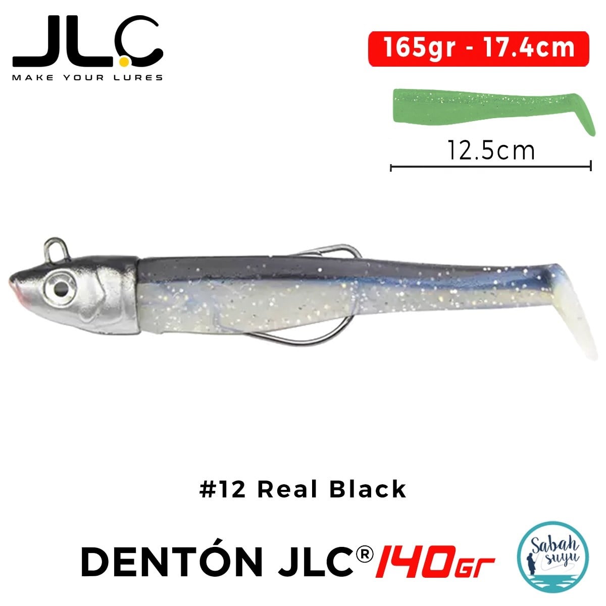 JLC Denton 140 Set 165gr 17.4cm #12 Real Black Silikon Balık