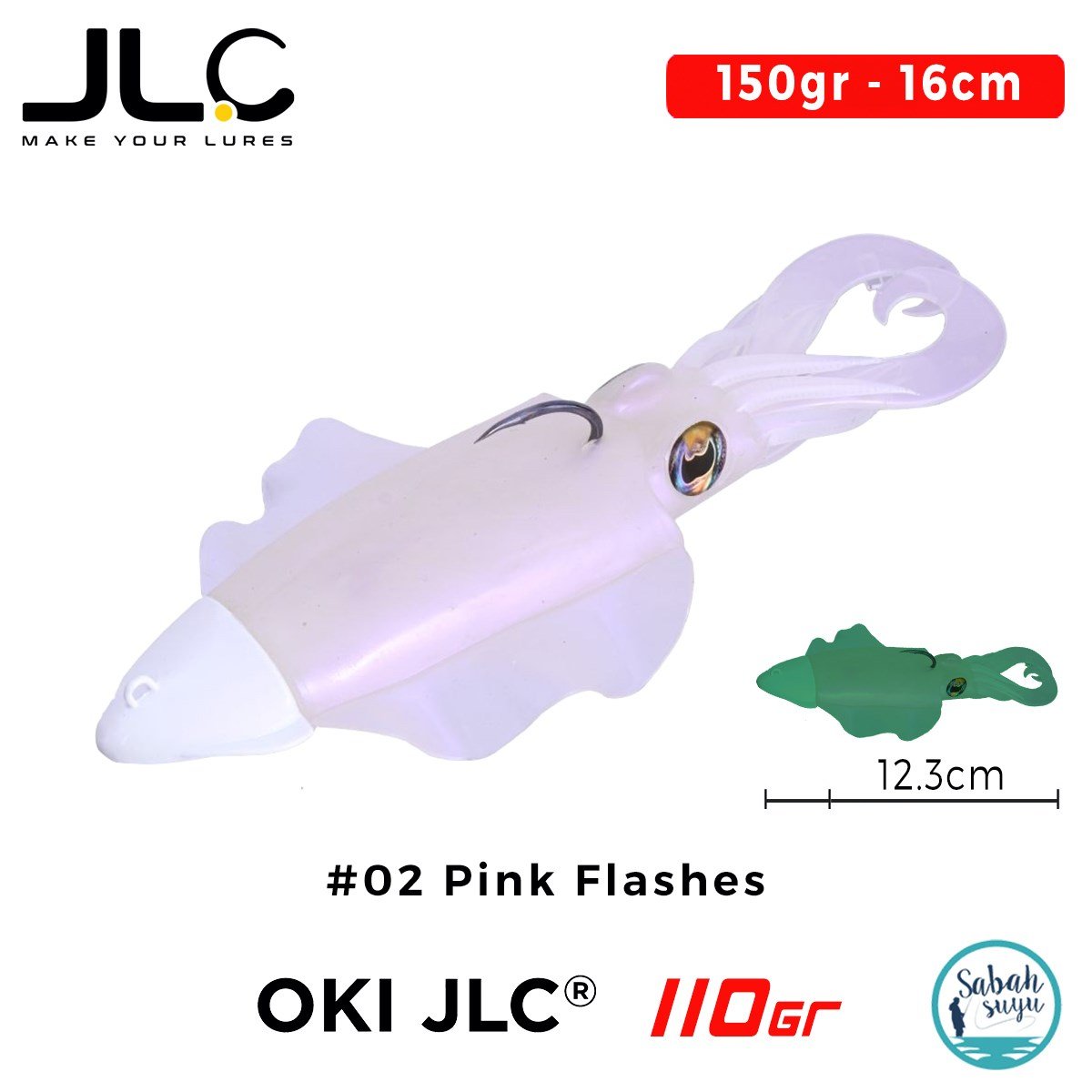 JLC Oki 110 Set 150gr 16cm #02 Pink Flashes Silikon Sübye