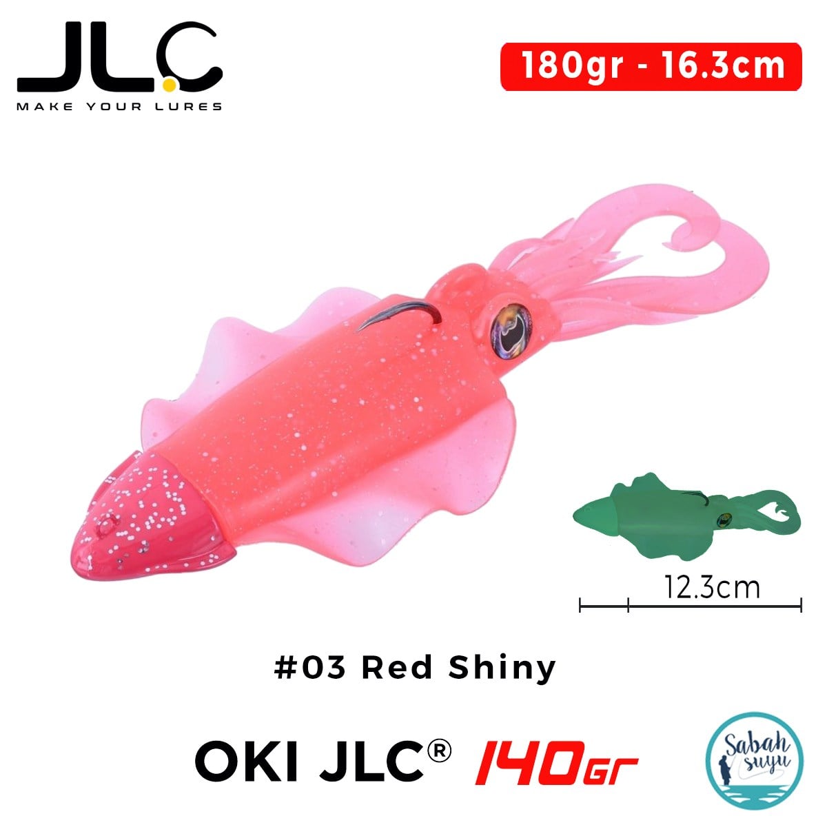 JLC Oki 140 Set 180gr 16.3cm #03 Red Shiny Silikon Sübye
