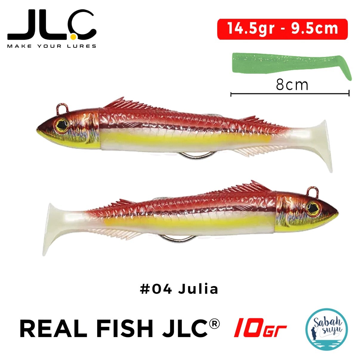 JLC Real Fish 10 Combo Set 14.5gr 9.5cm #04 Julia (2+2) Silikon Balık