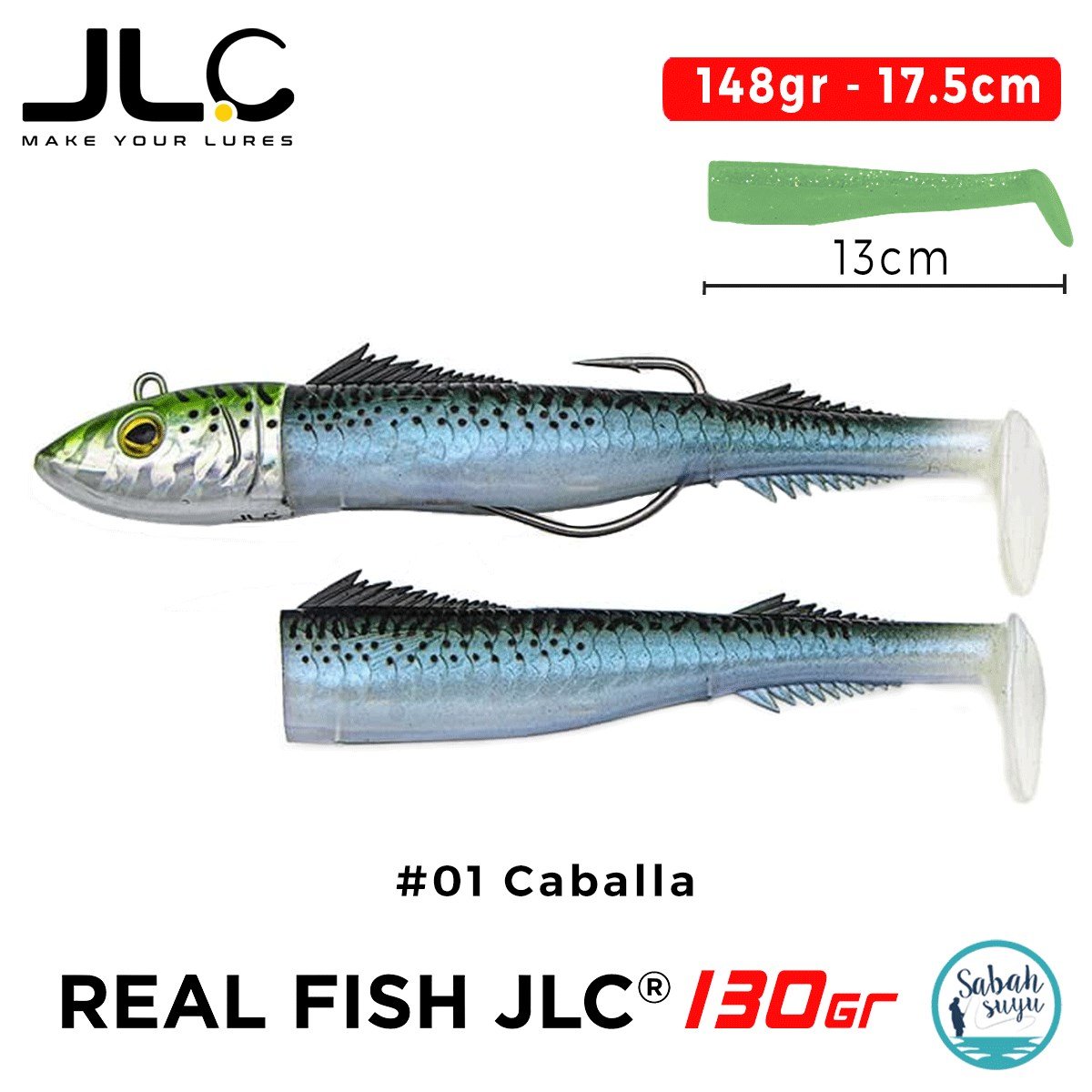 JLC Real Fish 130 Combo Set 148gr 17.5cm #01 Caballa (2+1) Silikon Balık