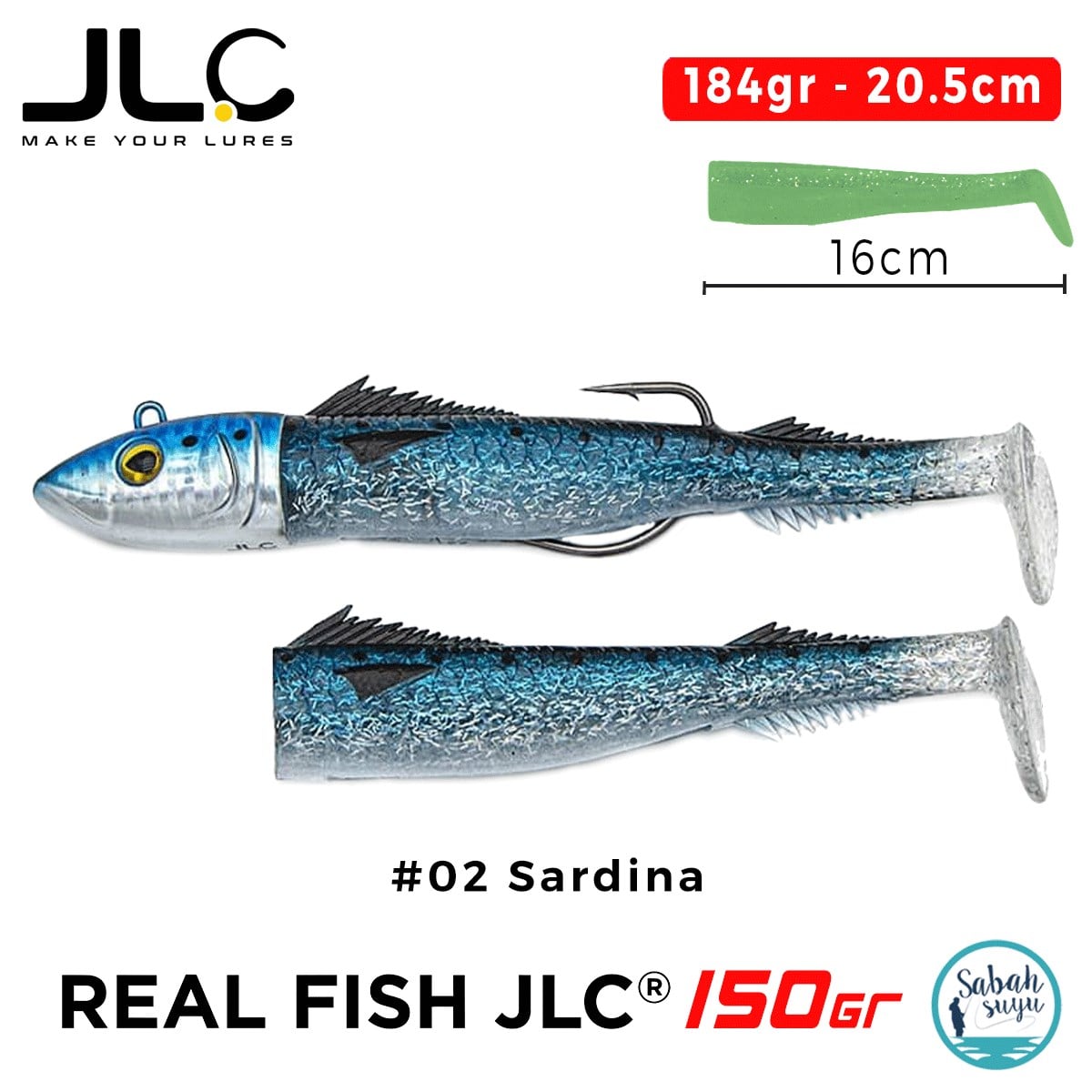 JLC Real Fish 150 Combo Set 184gr 20.5cm #02 Sardina (2+1) Silikon Balık