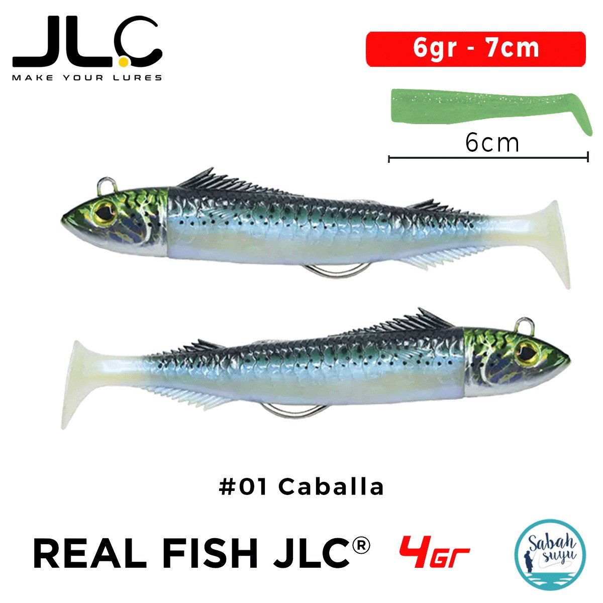 JLC Real Fish 4 Combo Set 6gr 7cm #01 Caballa (2+2) Silikon Balık