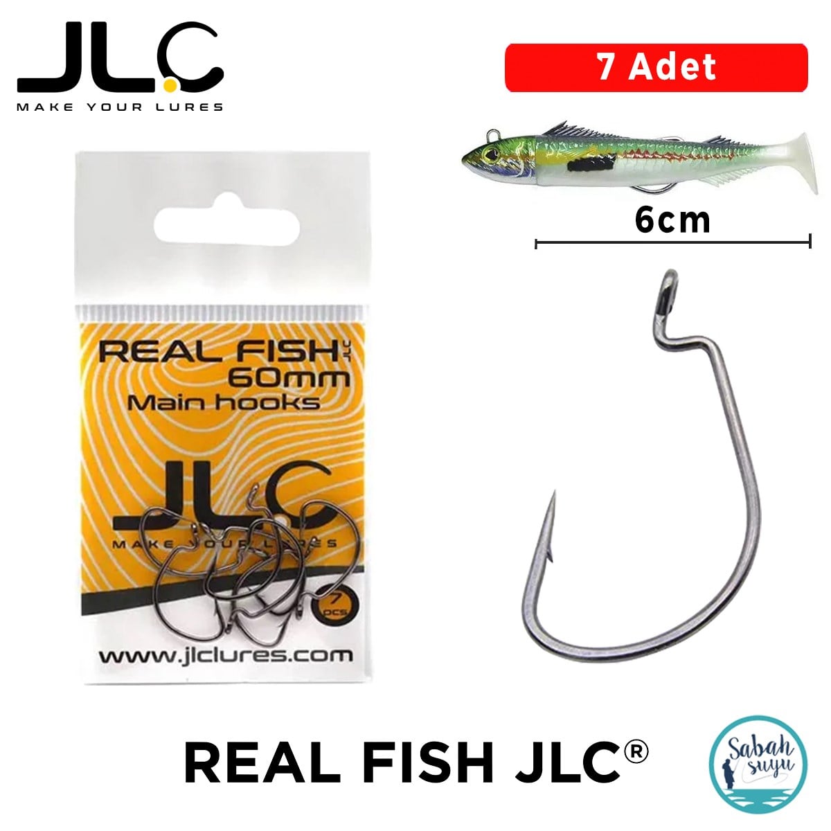 JLC Real Fish 6cm Offset Kafa İğnesi (7 Adet)