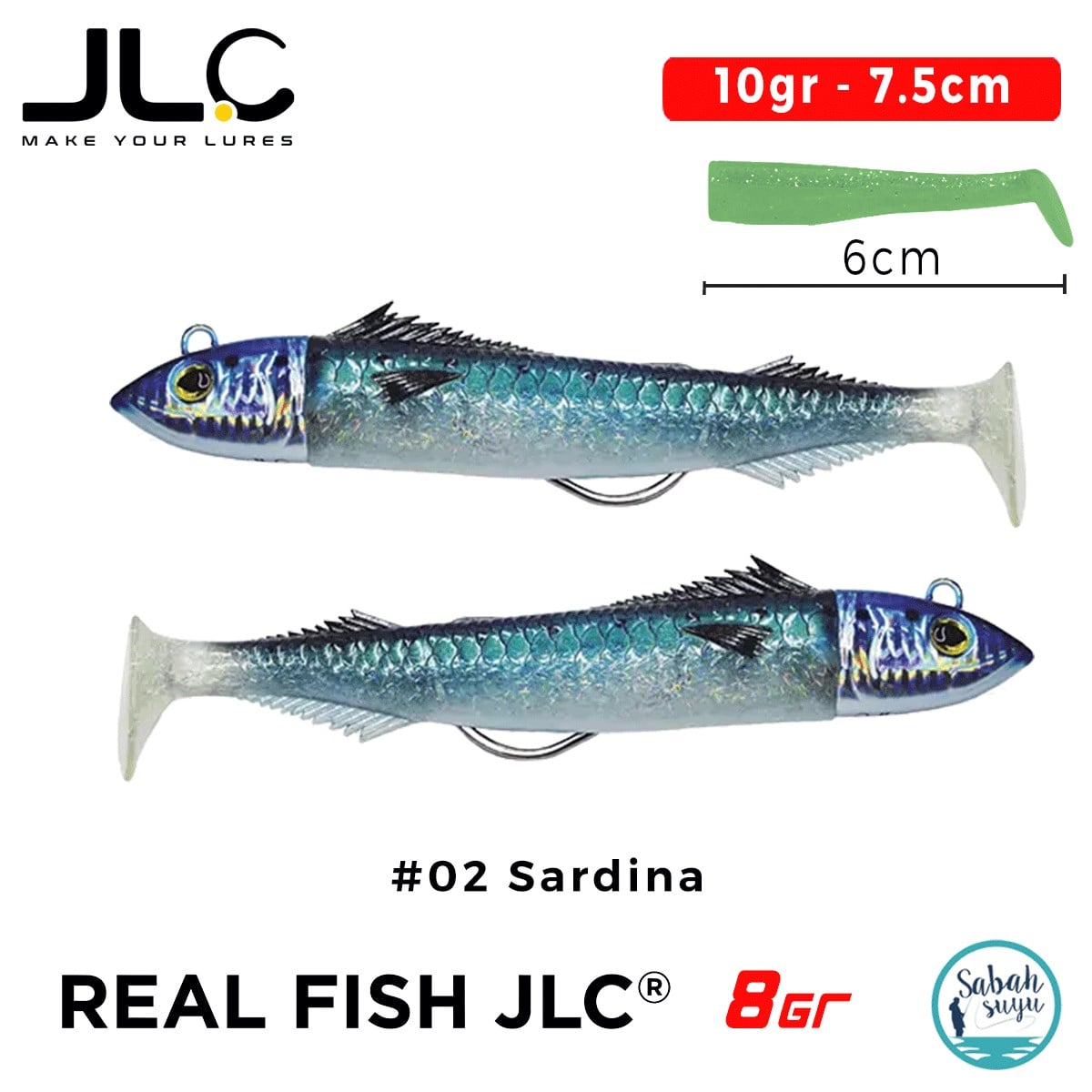 JLC Real Fish 8 Combo Set 10gr 7.5cm #02 Sardina (2+2) Silikon Balık