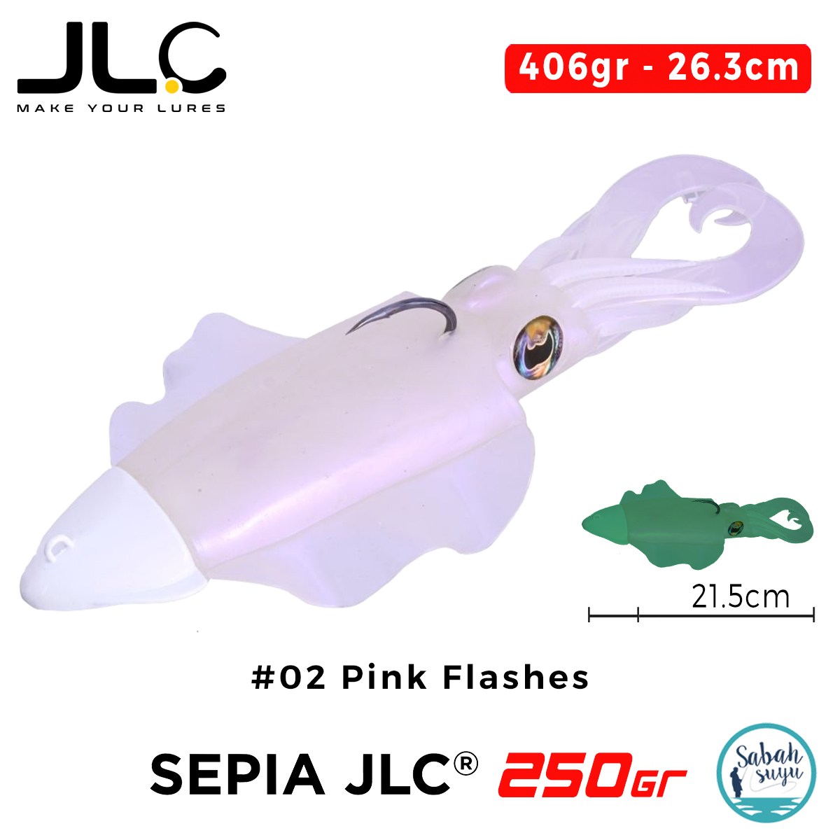 JLC Sepia 250 Set 406gr 26.3cm #02 Pink Flashes Silikon Sübye