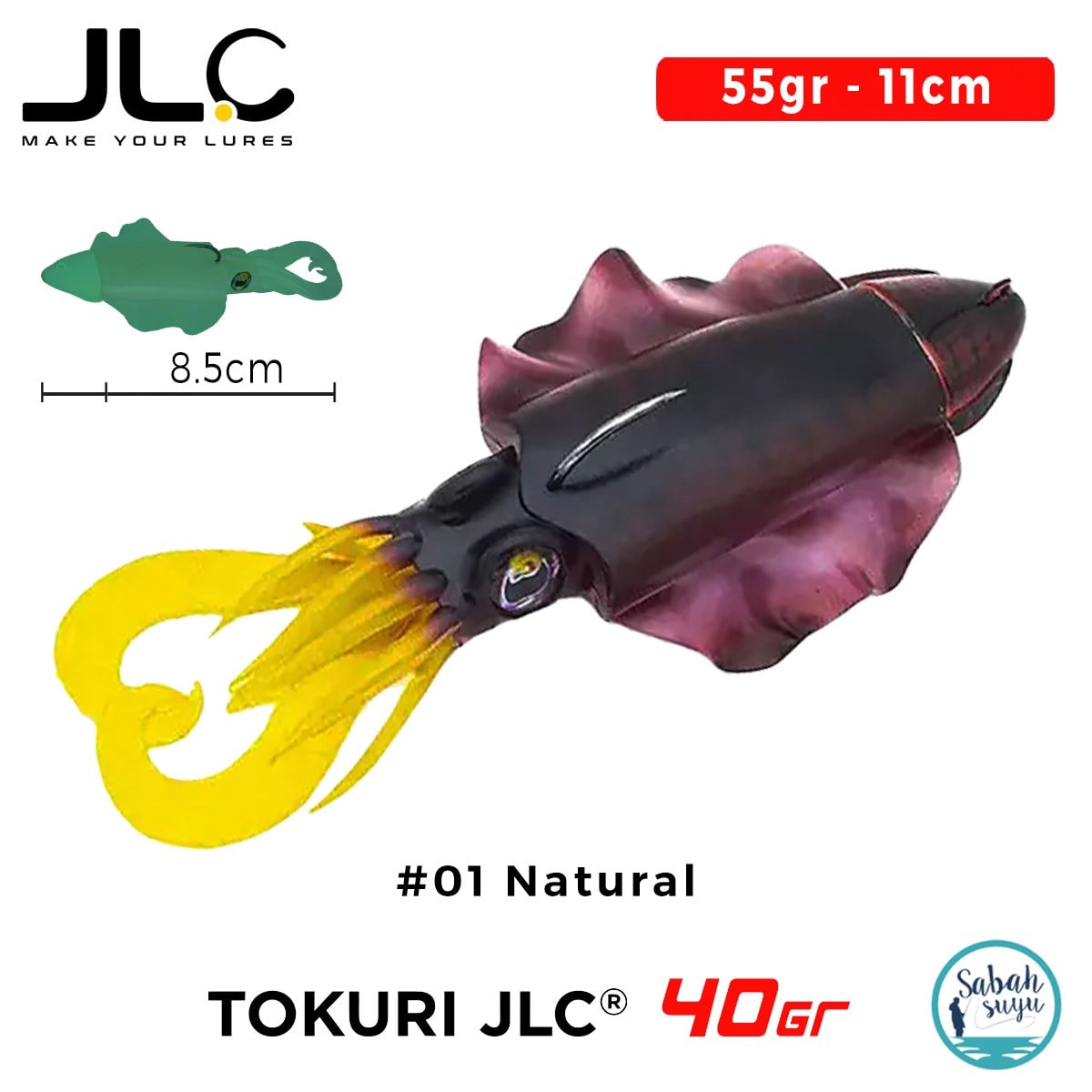 JLC Tokuri 40 Set 55gr 11cm #01 Natural Silikon Sübye