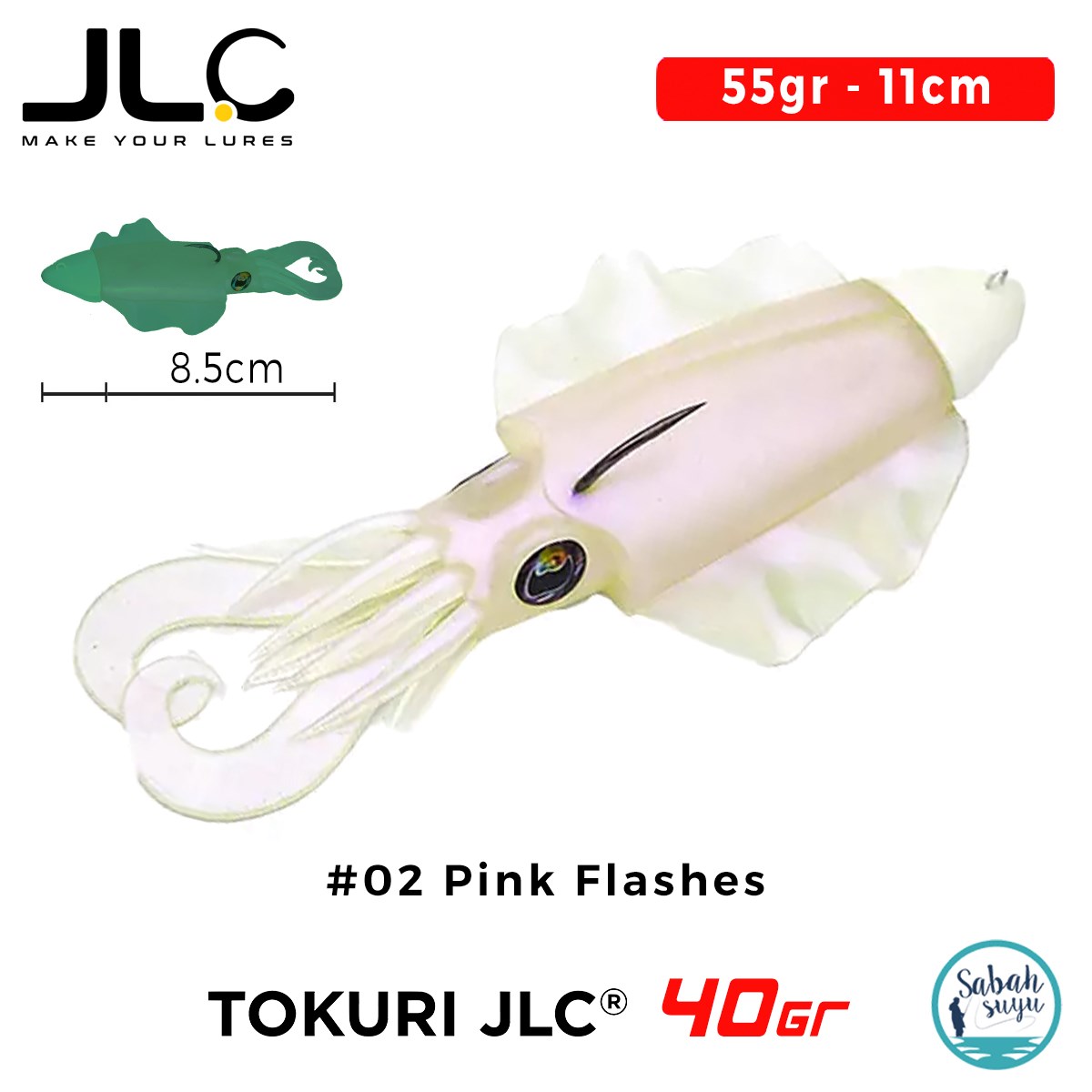 JLC Tokuri 40 Set 55gr 11cm #02 Pink Flashes Silikon Sübye