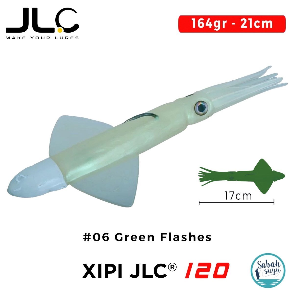 JLC Xipi 120 Set 164gr 21cm #06 Green Flashes Silikon Kalamar