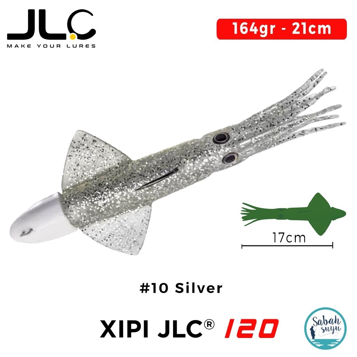 JLC Xipi 120 Set 164gr 21cm #10 Silver Silikon Kalamar