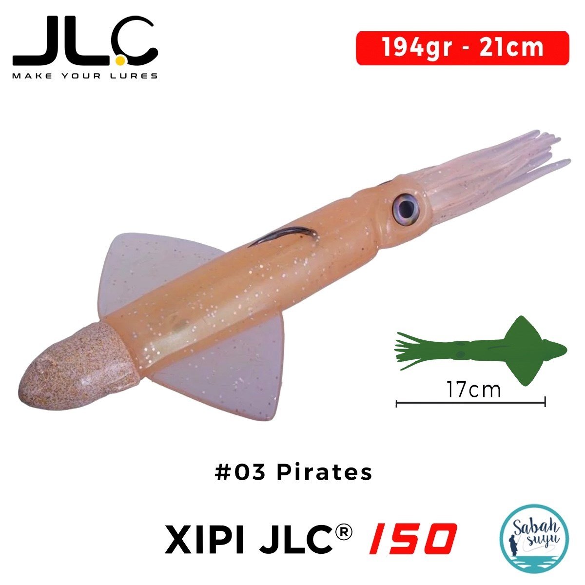 JLC Xipi 150 Set 194gr 21cm #03 Pirates Silikon Kalamar