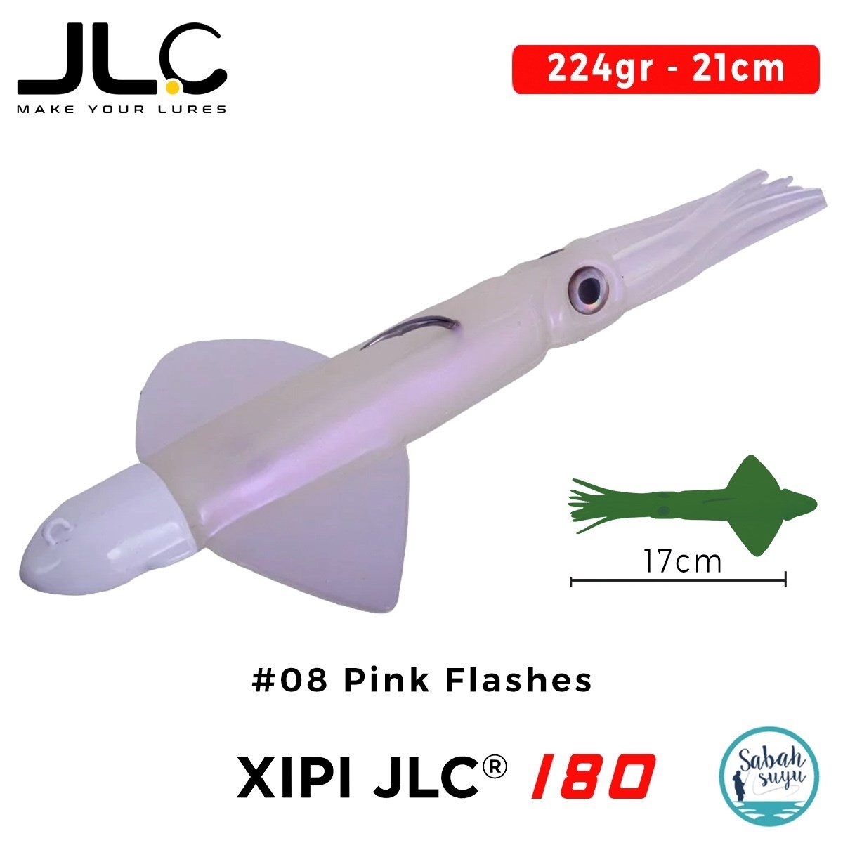 JLC Xipi 180 Set 224gr 21cm #08 Pink Flashes Silikon Kalamar