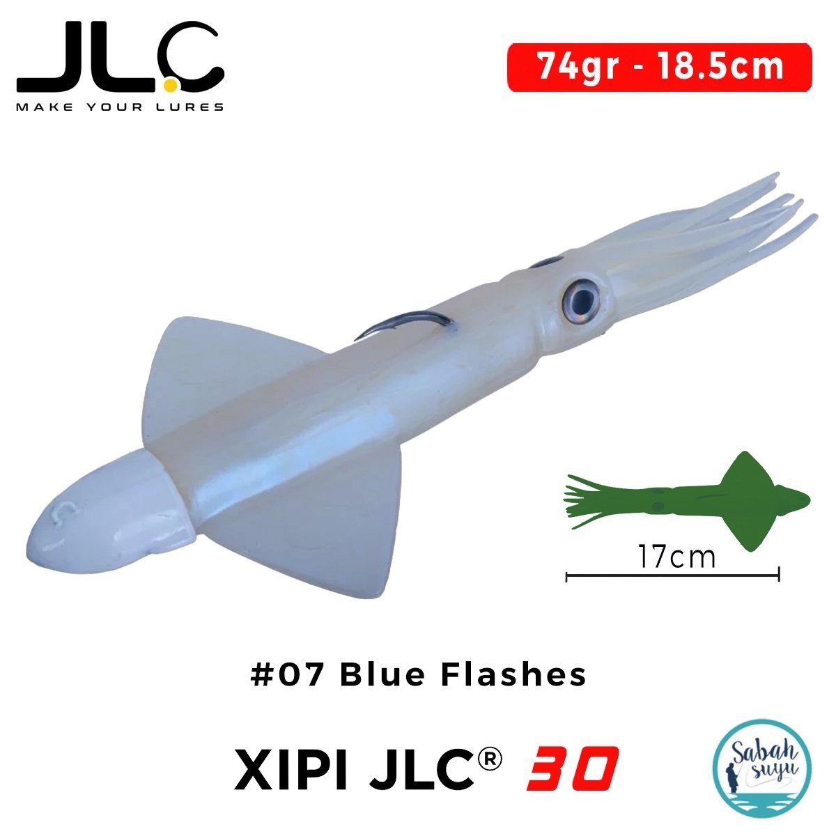 JLC Xipi 30 Set 74gr 18.5cm #07 Blue Flashes Silikon Kalamar