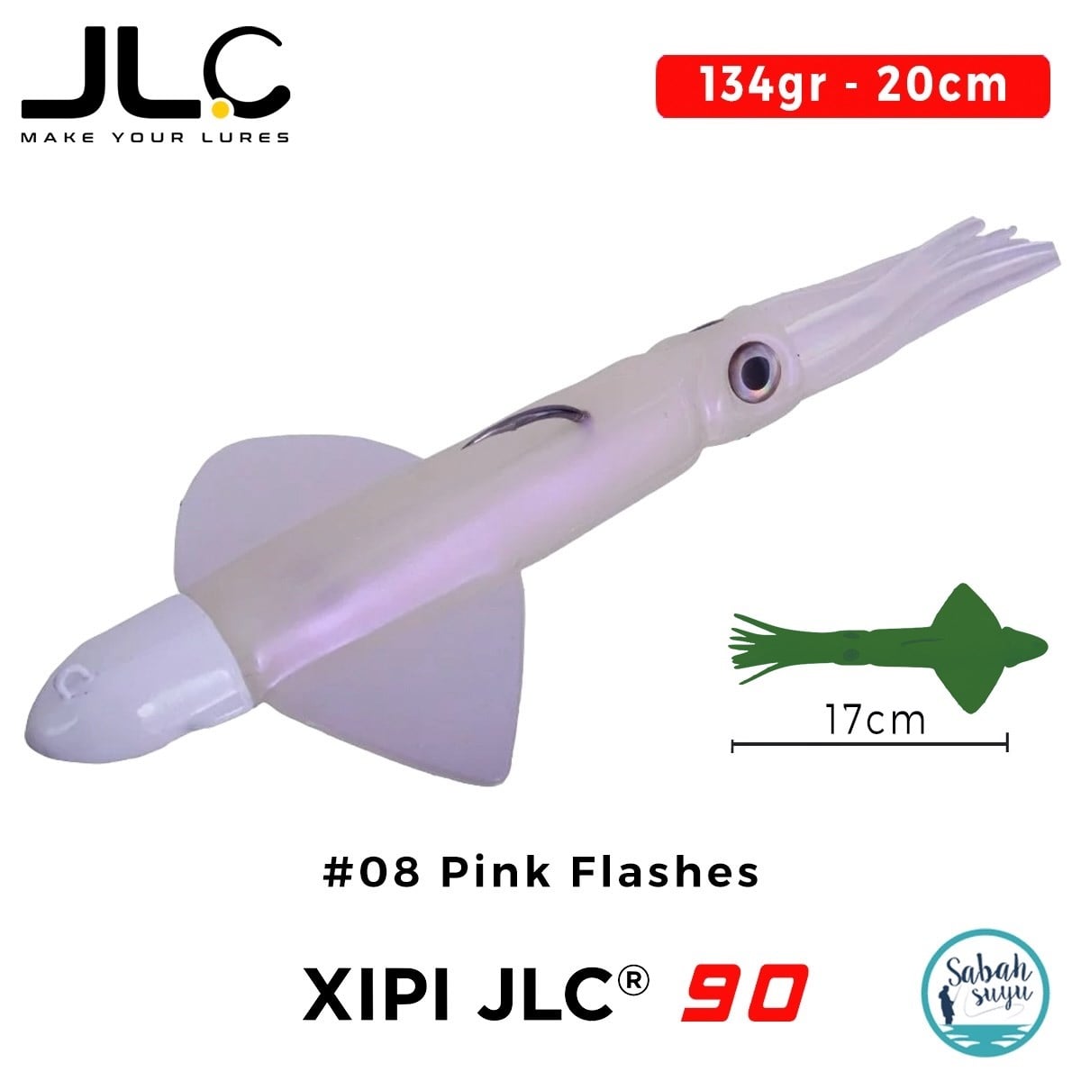 JLC Xipi 90 Set 134gr 20cm #08 Pink Flashes Silikon Kalamar