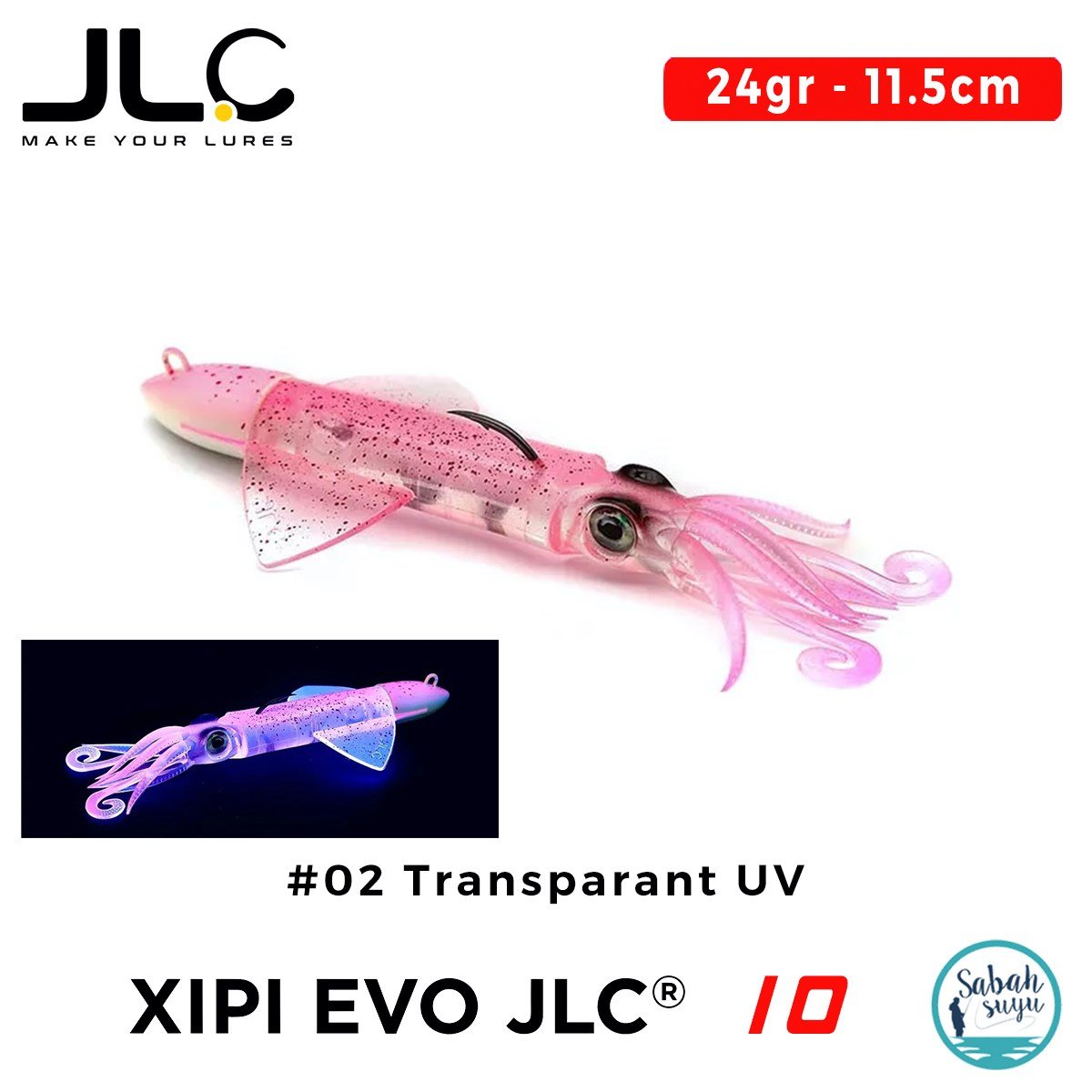 JLC Xipi Evo 10 Set 24gr 11.5cm #02 Transparant UV Silikon Kalamar