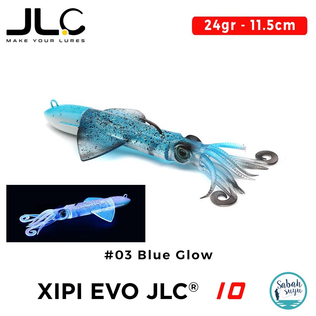 JLC Xipi Evo 10 Set 24gr 11.5cm #03 Blue Glow Silikon Kalamar