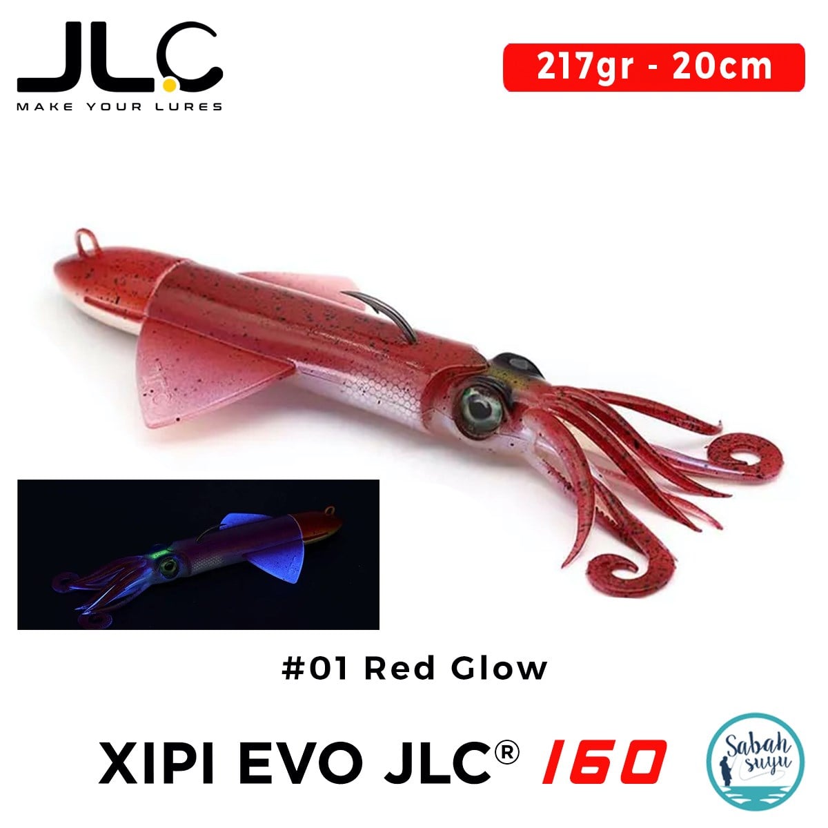 JLC Xipi Evo 160 Set 217gr 20cm #01 Red Glow Silikon Kalamar