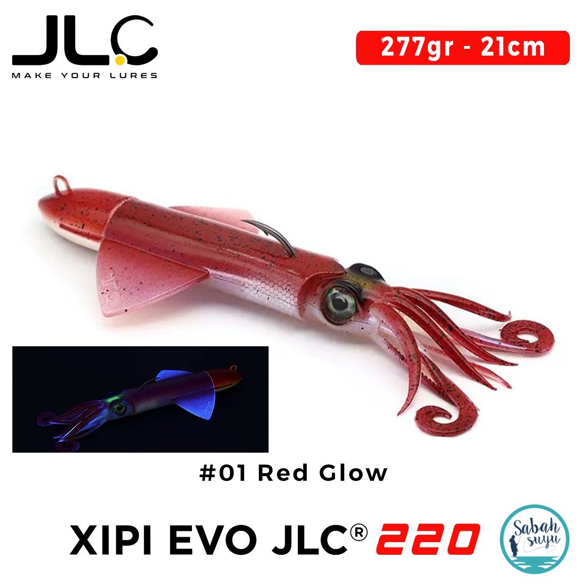 JLC Xipi Evo 220 Set 277gr 21cm #01 Red Glow Silikon Kalamar